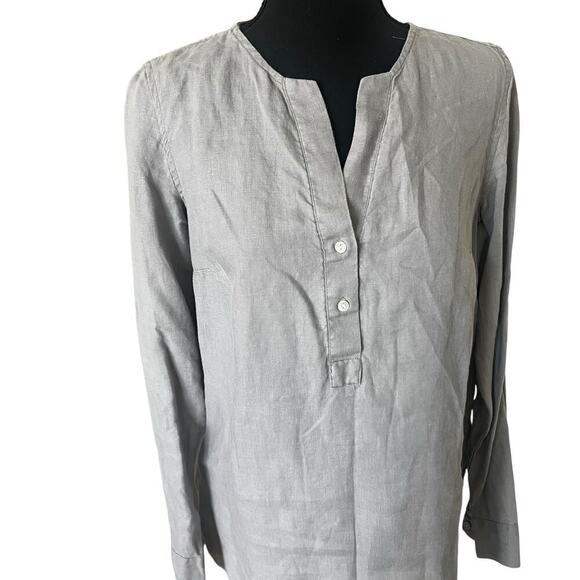Jones New York Sport Women’s 100% Linen Light Grey Tunic Top Size Small - Picture 2 of 9